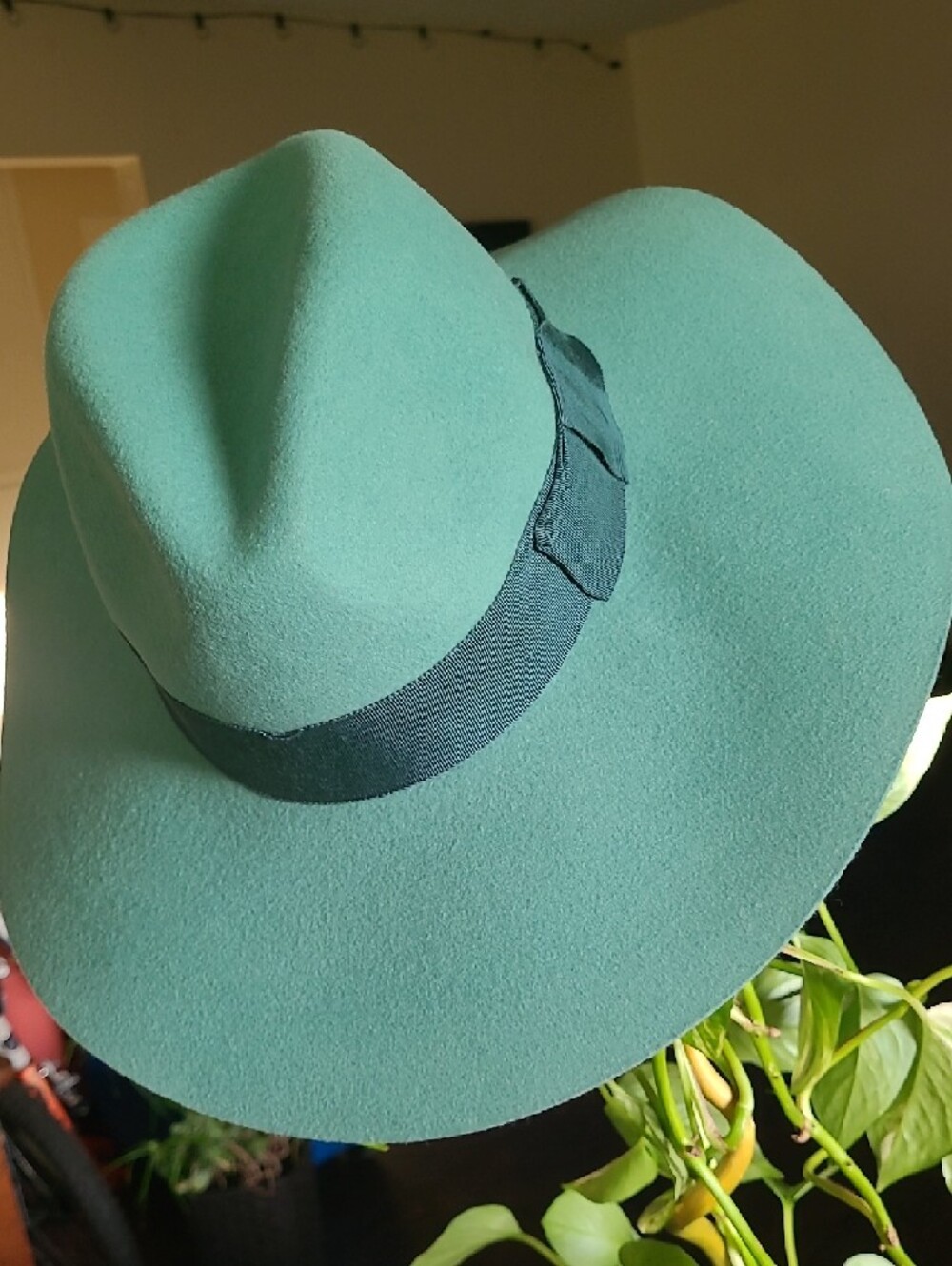 Brixton Forest Green Felt Fedora with Green Band / Size XS
